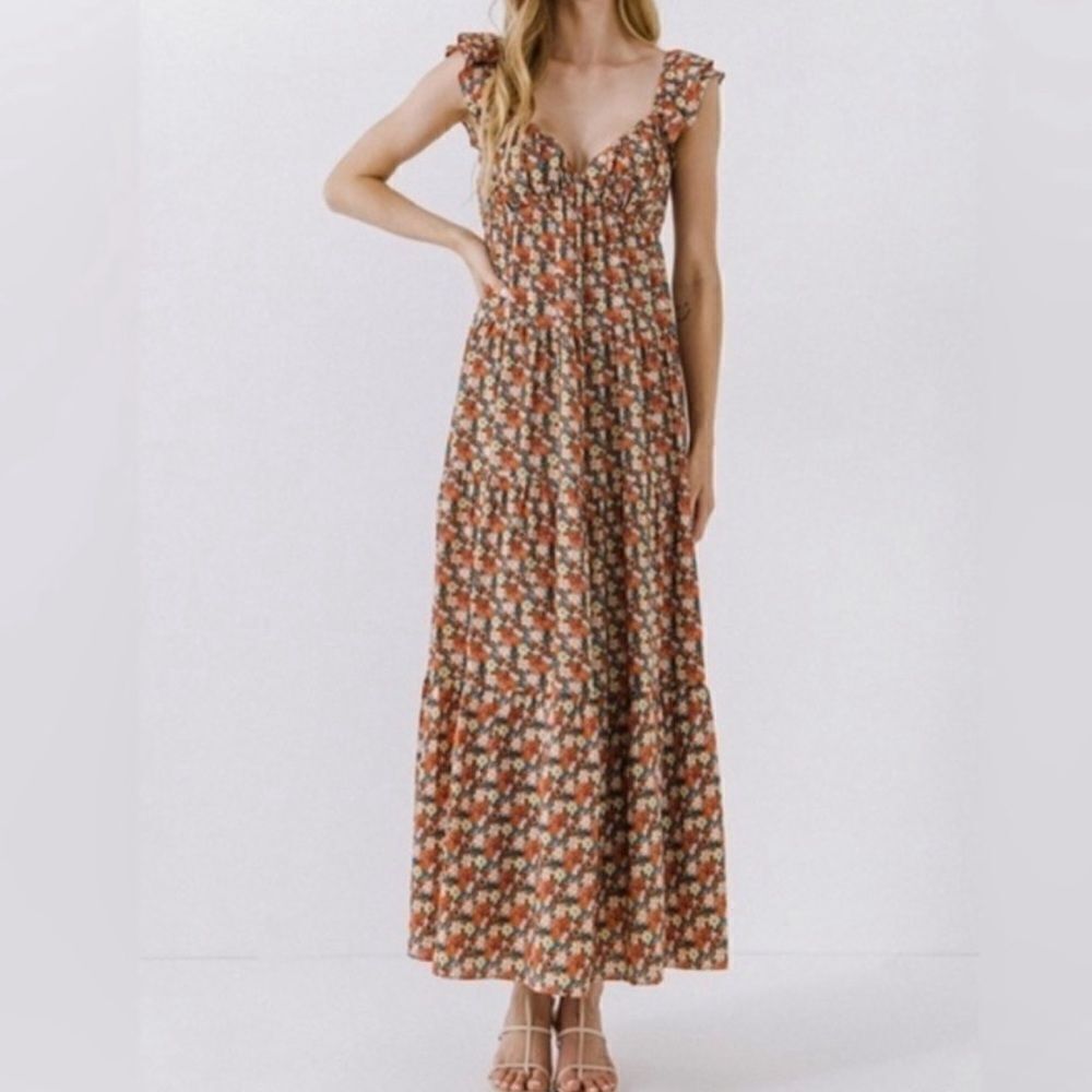 English Factory Floral Tiered Maxidress L
